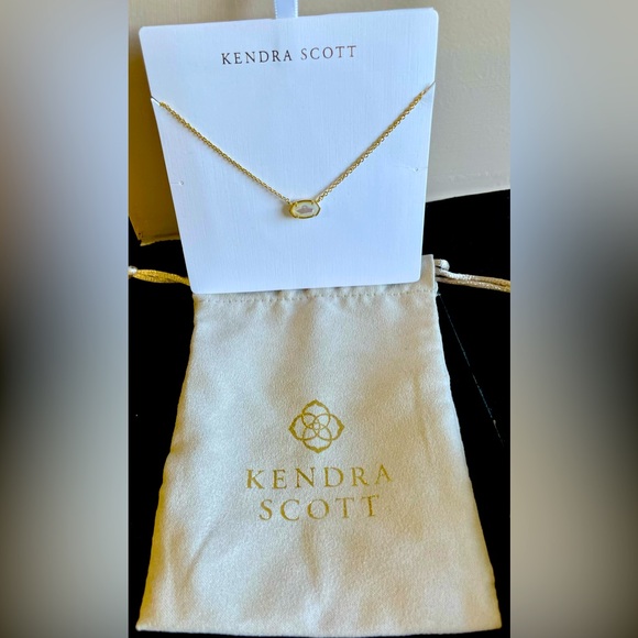Kendra Scott Elisa Gold 14K Plated Mother of Pearl Necklace on Card w/ Dust Bag - Picture 3 of 9